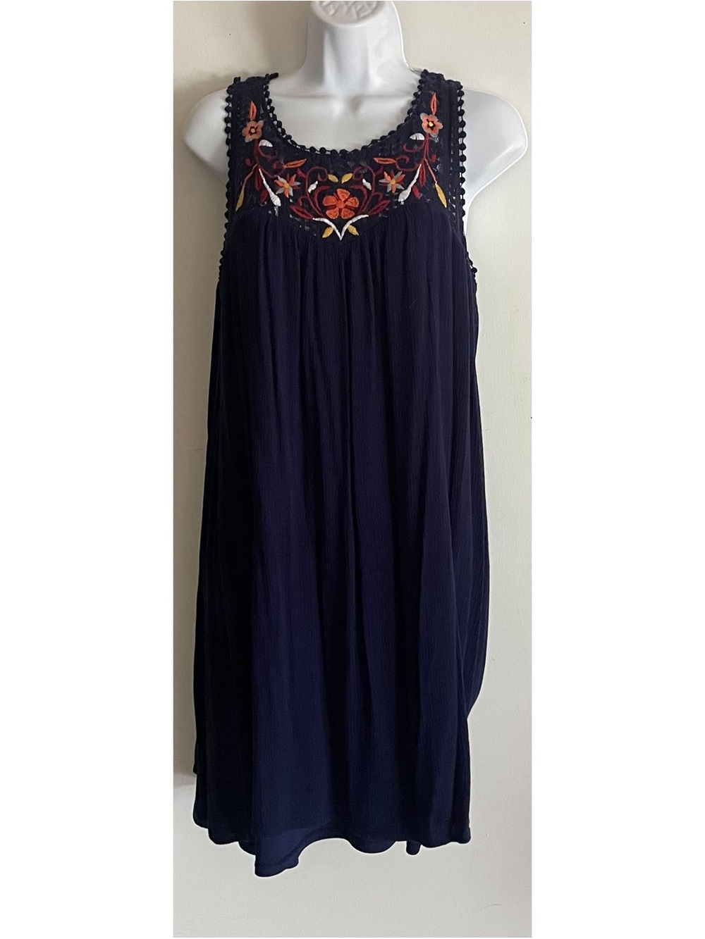 Xhilaration Navy Openwork Lace Knit Dress